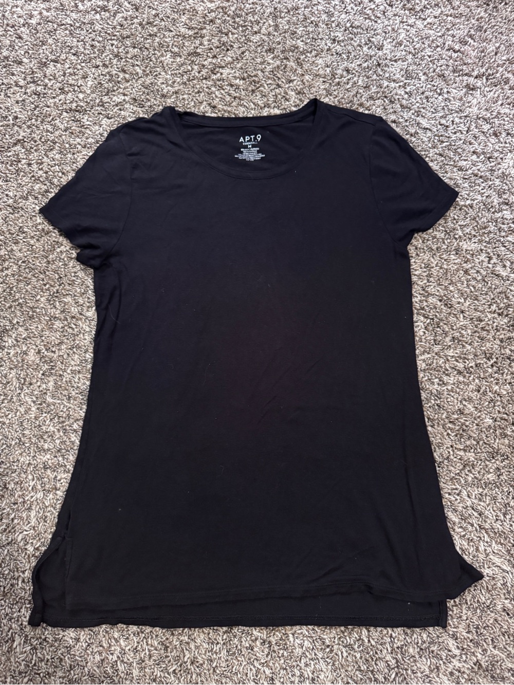 Apt. 9 Black Short Sleeve Crewneck Tee